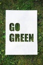 Paper stencil Ã¢â¬Ågo greenÃ¢â¬Â